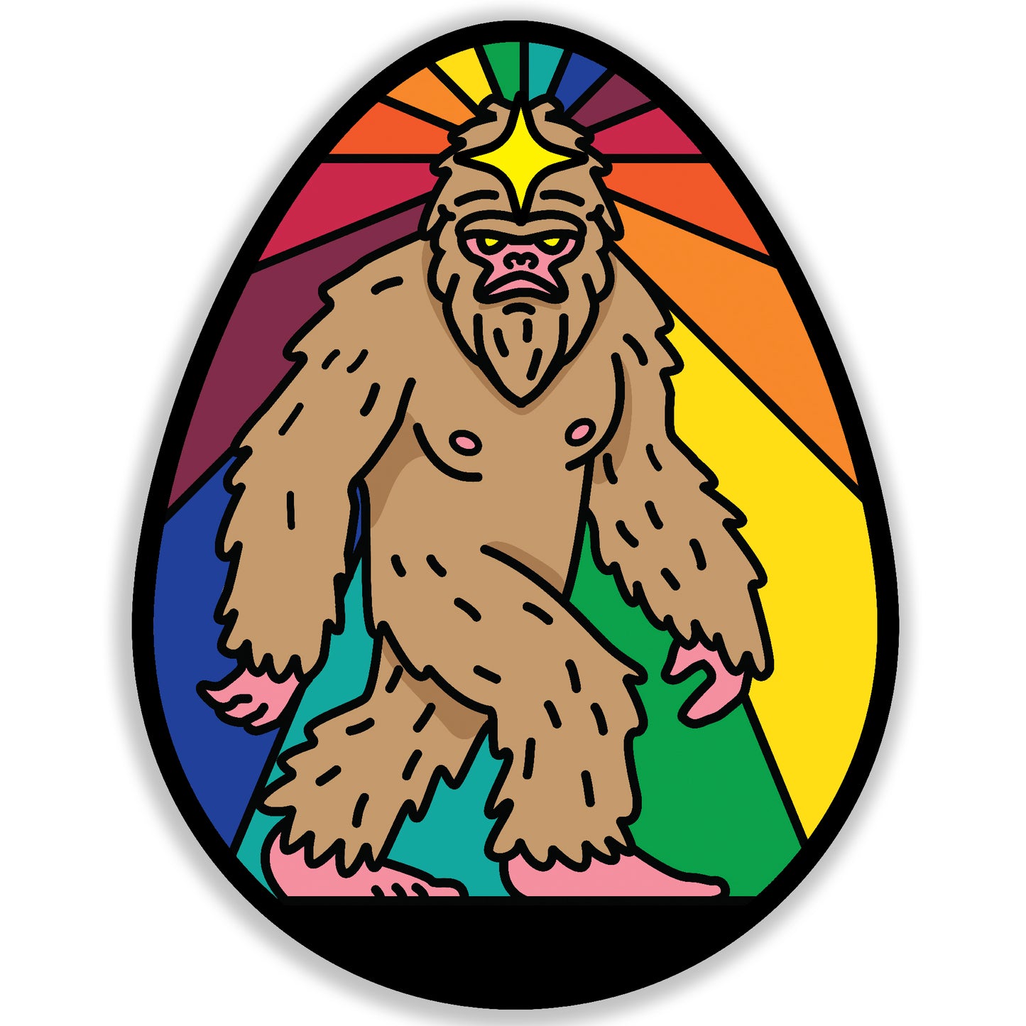 Psychic Rainbow Bigfoot Sticker