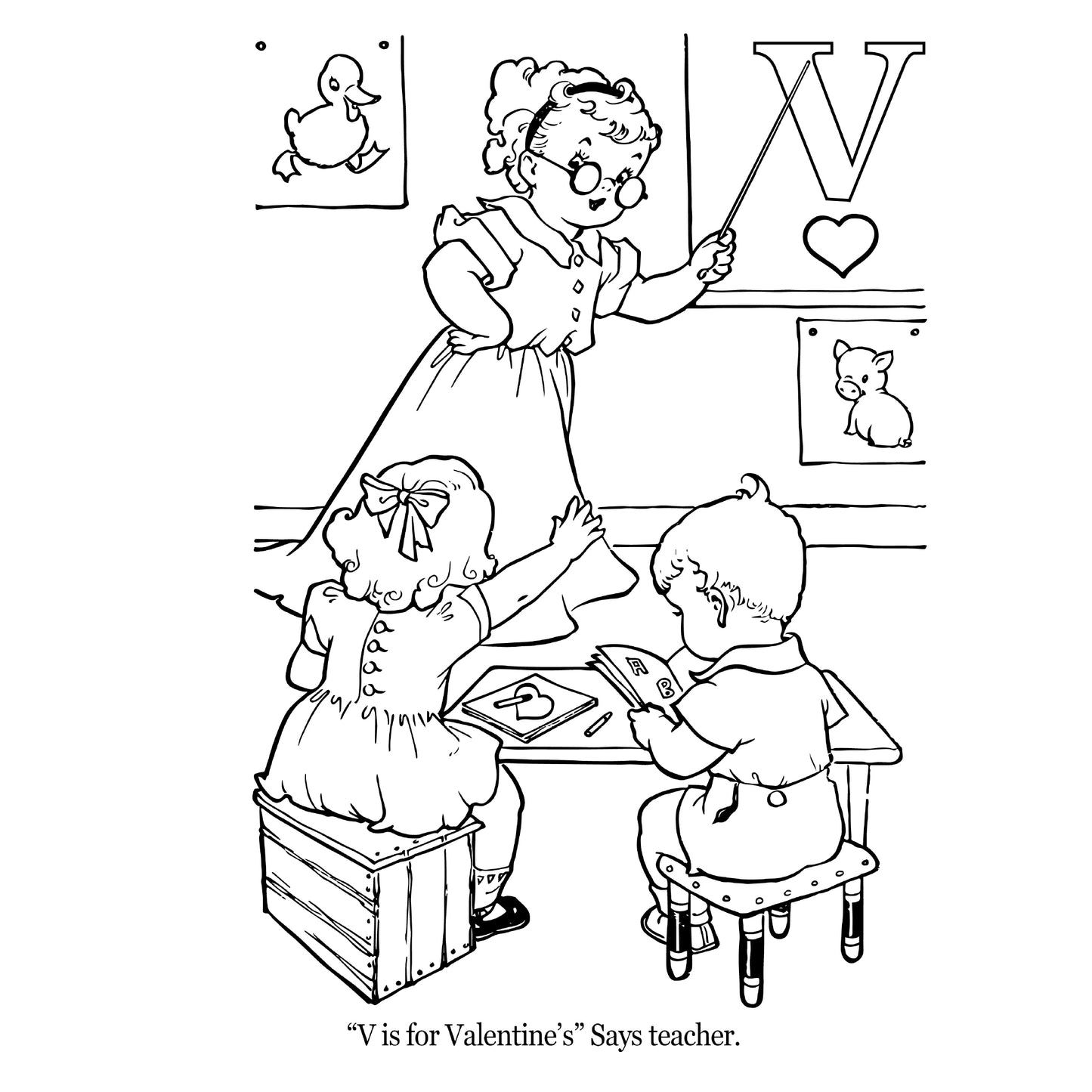 The Artimorean Kids Vintage Valentine's Day Coloring Book