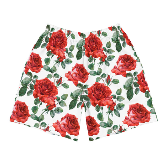 Classic Red Rose Print Shorts