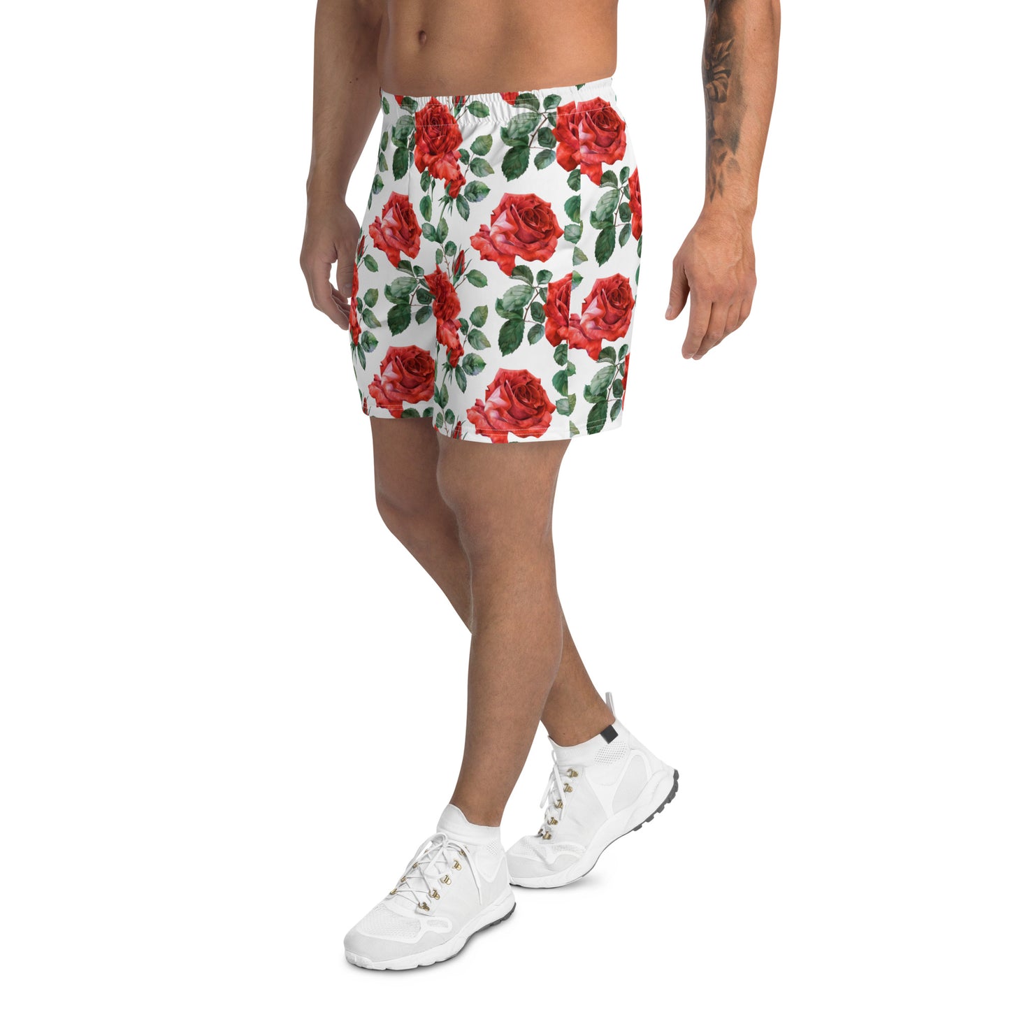 Classic Red Rose Print Shorts